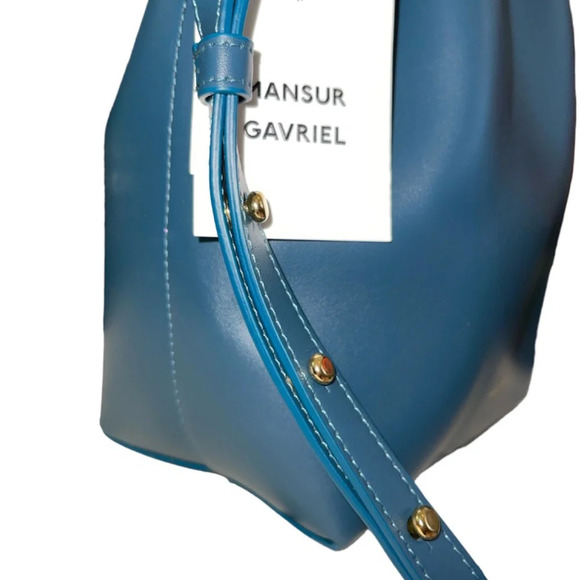 NWT Mansur Gavriel *MIDNIGHT BLUE* Mini Calf Leather Bucket Bag - Picture 5 of 13